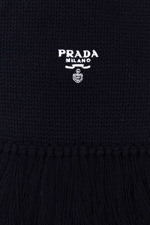 メンズ Pradaのスカーフ Prada Dark Blue Cashmere Scarf