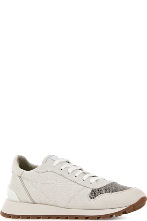 Brunello Cucinelli Light Grey Fabric Sneakers