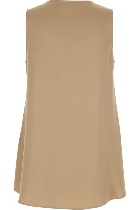Antonelli لـ Kids Antonelli 'angelica' Beige Sleeveless Top With V Neck In Viscose Blend Woman