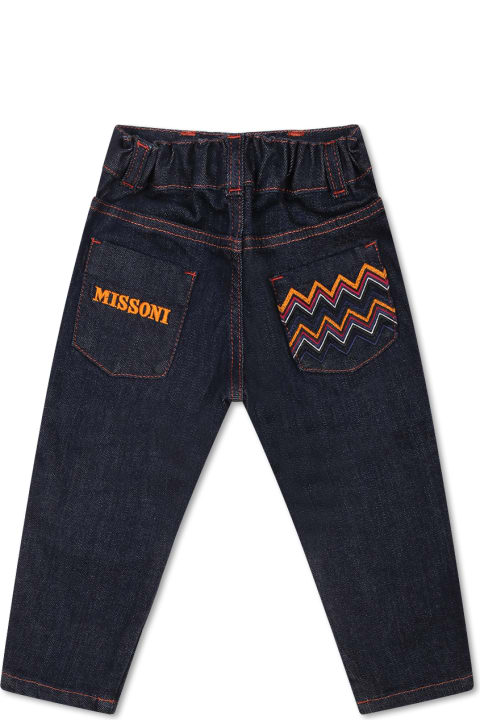 Missoni for Kids Missoni Blue Jeans For Baby Boy With Chevron Pattern