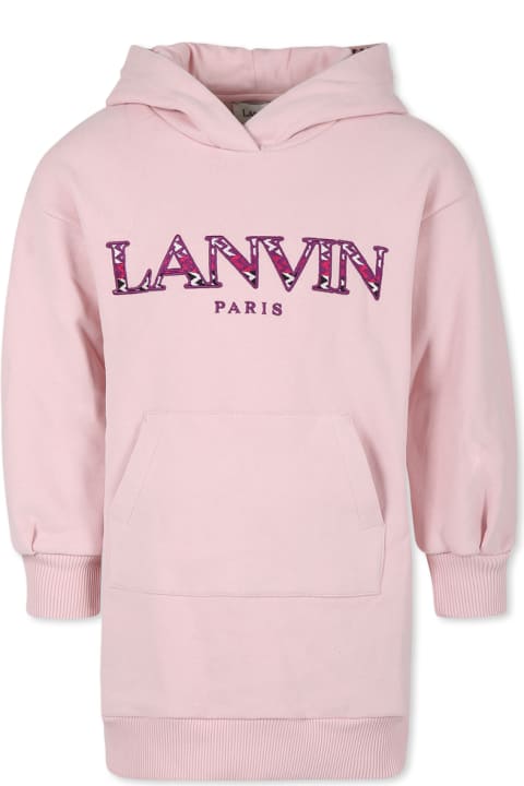 Lanvin Dresses for Girls Lanvin Pink Dress For Girl With Logo