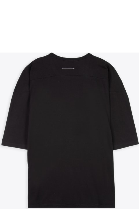 MM6 Maison Margiela for Men MM6 Maison Margiela T-shirt Black Relaxed T-shirt With 3/4 Sleeves Lenght