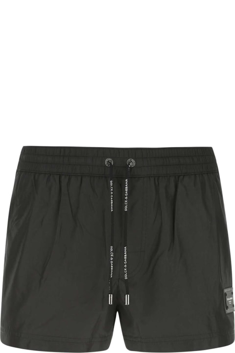 Dolce & Gabbana Swimwear for Men Dolce & Gabbana Black Polyester Swimming Shorts
