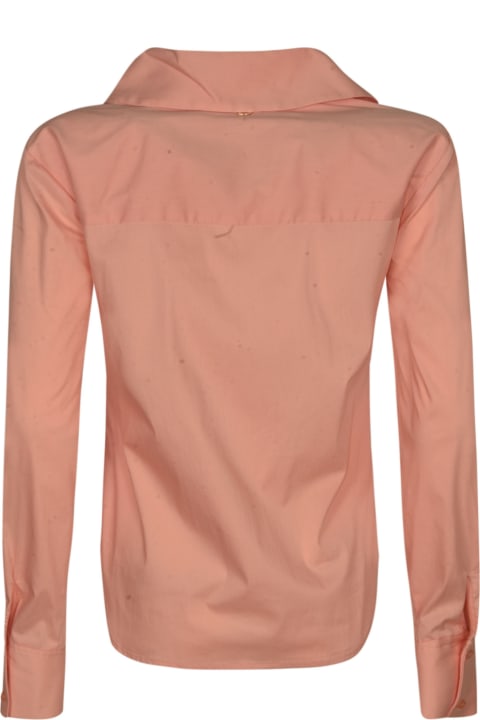 Blugirl Topwear for Women Blugirl Rose Applique Round Hem Shirt
