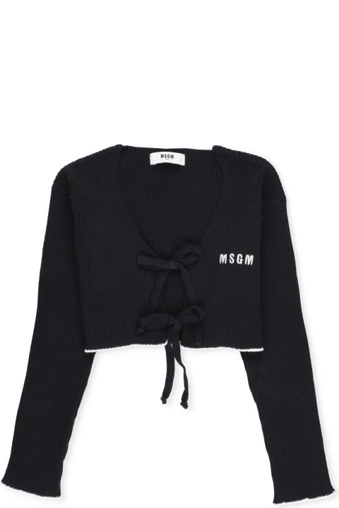 MSGM for Kids MSGM Cropped Cardigan With Logo