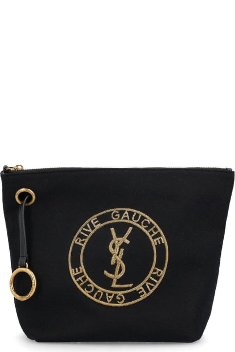 Bags for Men Saint Laurent Rive Gauche Embroidered Pouch