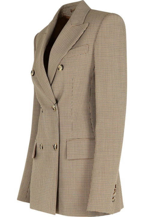 SportMax معاطف وجواكت لـ السيدات SportMax 'ocroma' Brown Wool Blend Blazer