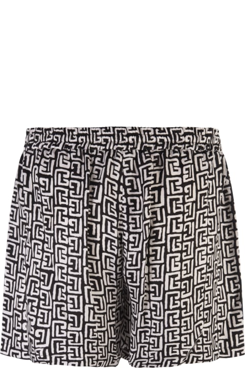 Balmain Pants for Men Balmain Black Shorts With Monogram Motif