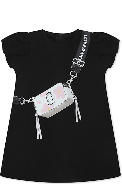 Homeware Marc Jacobs Black Dress For Baby Girl With Bag Print