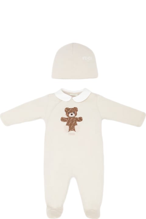 Fendi لـ رُضع أولاد Fendi Onesie And Hat