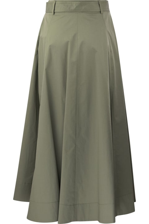 Peserico for Women Peserico Long Skirt In Lightweight Stretch Cotton Satin