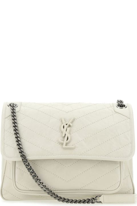 أدوات منزلية Saint Laurent Ivory Leather Medium Niki Shoulder Bag