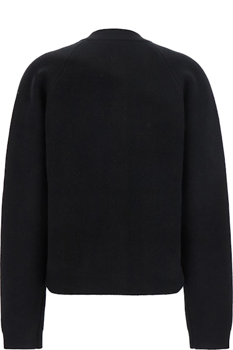 Totême Coats & Jackets for Women Totême Black Crewneck Cardigan With Snap Bittons In Wool An Cashmere Blend Woman