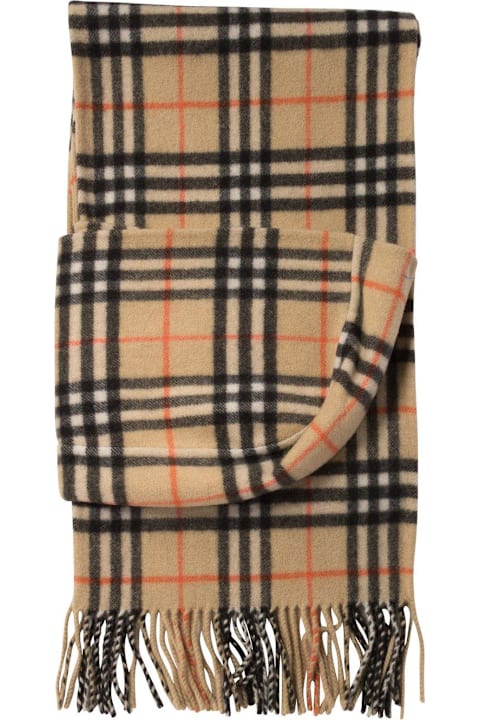 Scarves for Men Burberry Checked Hooded Fringed-edge Scarf