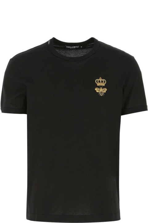 Topwear Sale for Men Dolce & Gabbana Black Cotton T-shirt
