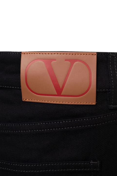 Valentino Man's Black Denim Five Pocket Jeans