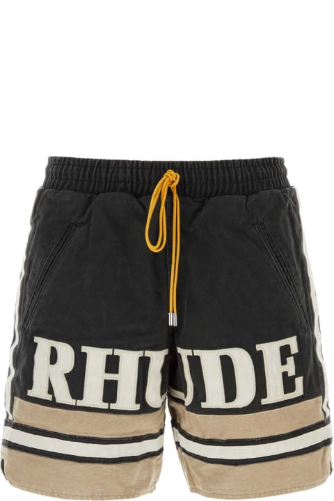 Rhude Pants for Men Rhude Dark Grey Cotton Bermuda Shorts