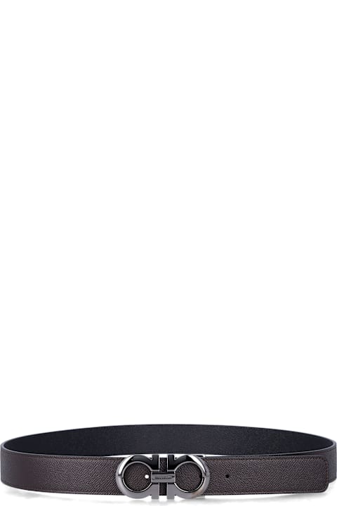 Homeware Ferragamo Ferragamo Hammered Leather Reversible Gancini Belt
