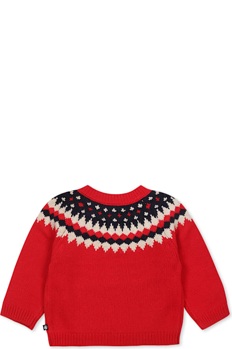 Petit Bateau for Kids Petit Bateau Red Sweater For Baby Boy With Jaquard Pattern