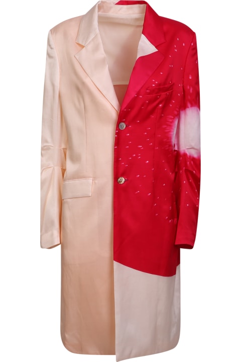 Issey Miyake Coats & Jackets for Women Issey Miyake Slice Tailored Coat Beige/ Dark Pink