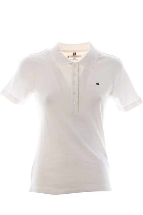 White Polo Shirt With Mini Logo