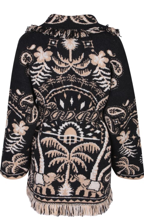 Sweaters for Women Alanui Lush Nature Foulard Black/beige Cardigan