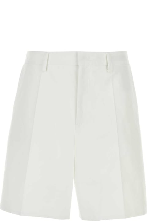Pants for Men Valentino Garavani White Cotton Bermuda Shorts