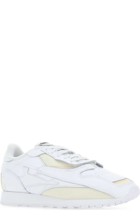 Reebok for Kids Reebok White Leather And Fabric Project 0 Cl Memory Of V2 Sneakers