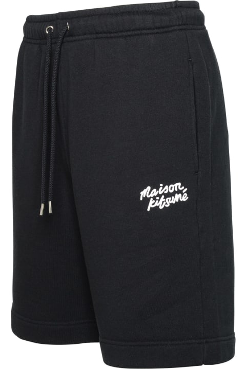 メンズ Maison Kitsunéのボトムス Maison Kitsuné Black Cotton Bermuda Shorts