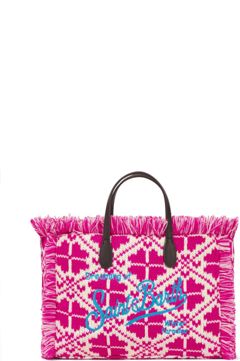 Homeware MC2 Saint Barth Colette Wooly Handbag With Fair Isle Pattern