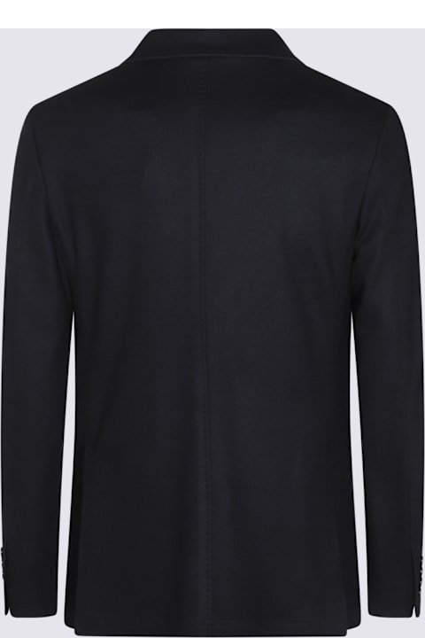 Canali Men Canali Black Wool Blazer