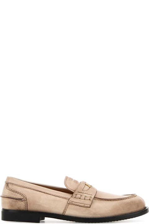 Miu Miu Sand Leather Loafers