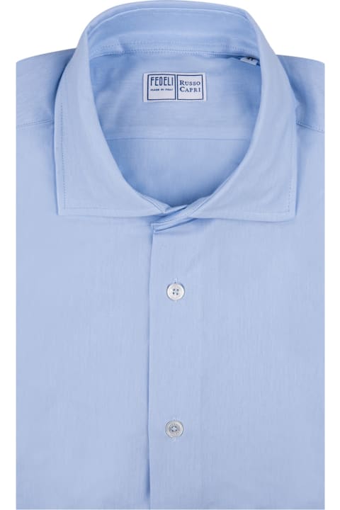 メンズ Fedeliのシャツ Fedeli Light Blue Strech Shirt