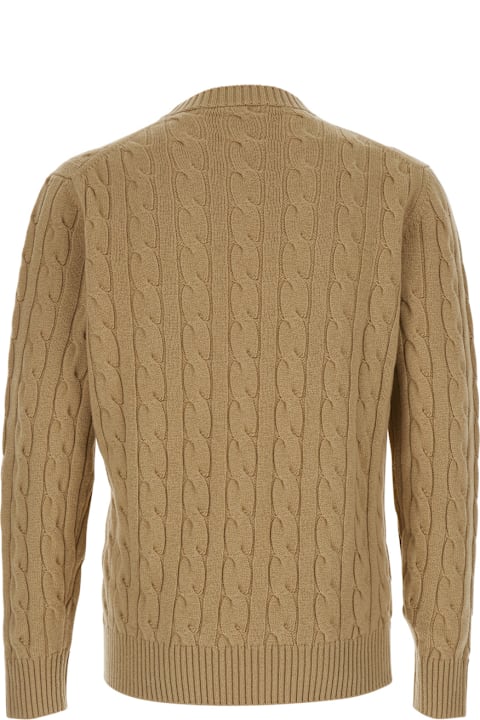 Kangra for Women Kangra Beige Crew Neck Sweater With Braided Design In Wool Man