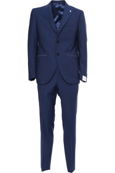 メンズ Luigi Bianchi Mantovaのスーツ Luigi Bianchi Mantova Bright Blue Suit