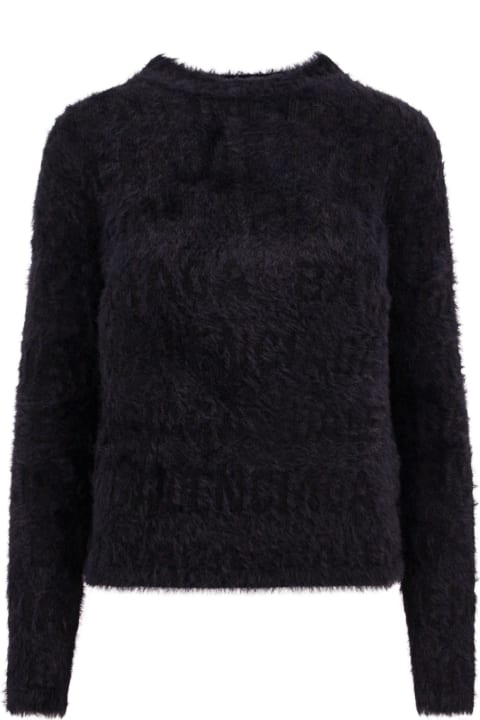 Balenciaga Sweaters for Women Balenciaga Furry Bal Horizontal Allover Jumper