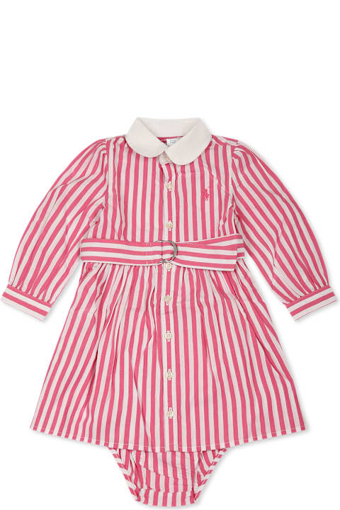 Homeware Ralph Lauren Fuchsia Dress For Baby Girl With Horse