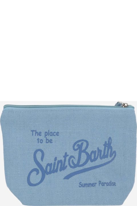 Bags for Women MC2 Saint Barth Linen Clutch Bag With Logo