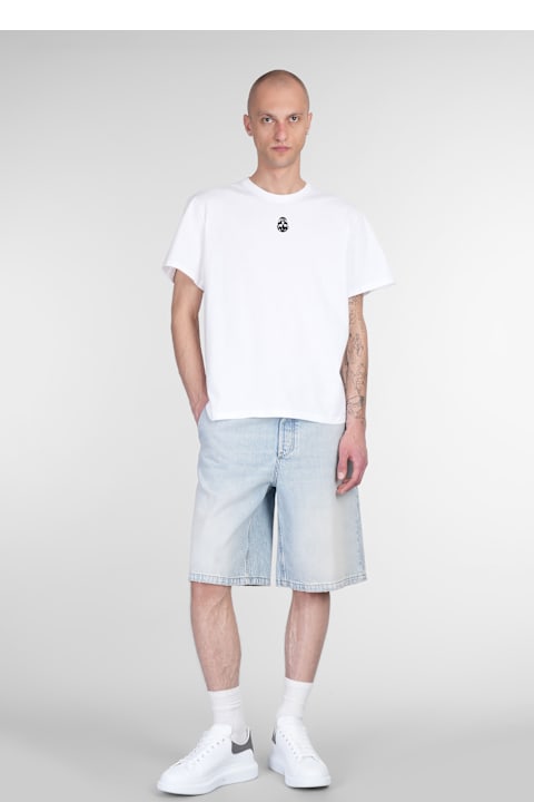 Alexander McQueen Pants for Men Alexander McQueen Shorts In Cyan Cotton