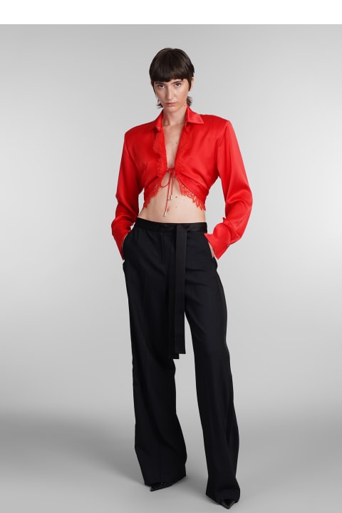 David Koma ملابس علوية لـ السيدات David Koma Shirt In Red Triacetate