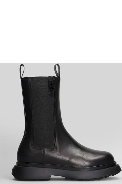 3JUIN Glory 010 Combat Boots In Black Leather