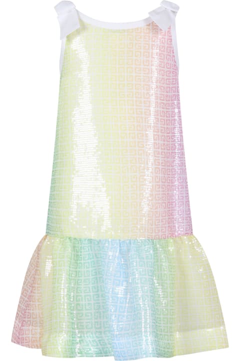 Givenchy for Girls Givenchy Elegant Multicolor Dress For Girl With Logo
