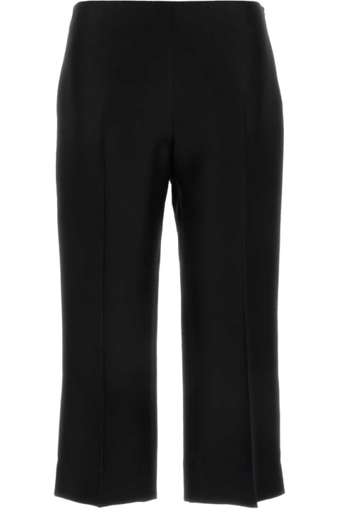 The Row سراويل طويلة وقصيرة لـ السيدات The Row Black Wool Blend Adelie Pant