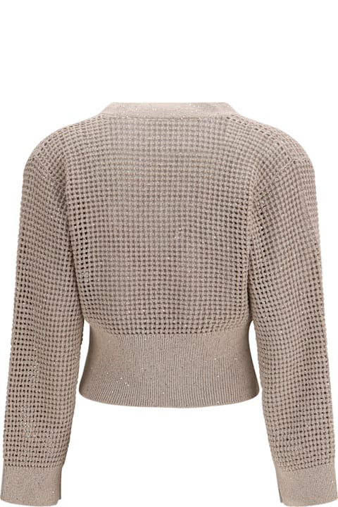 Brunello Cucinelli for Kids Brunello Cucinelli Sequined Mesh Cardigan