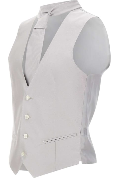 Corneliani Coats & Jackets for Men Corneliani Ceremonial Silk Blend Waistcoat And Tie