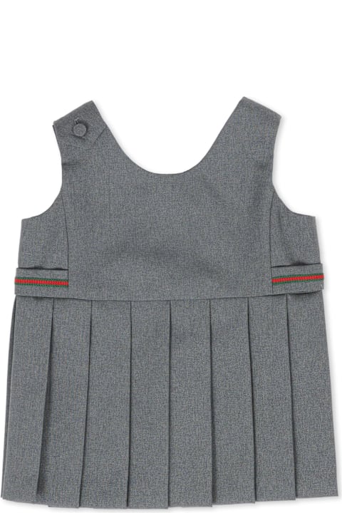 Homeware Gucci Grey Dress For Baby Girl With Web Detail