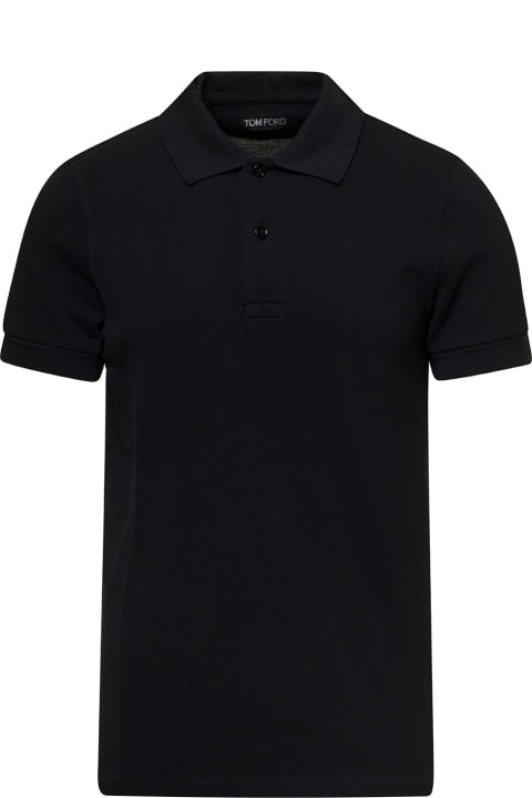 Tom Ford for Men Tom Ford Black Short-sleeves Polo In Cotton Piquet Jersey Man