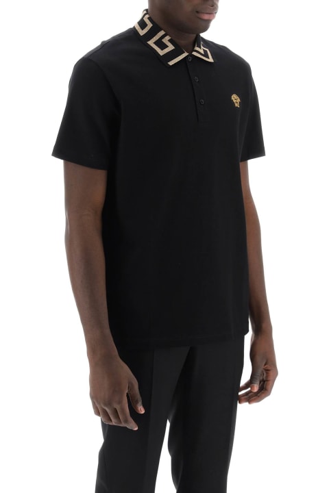 Versace Topwear for Men Versace Polo Shirt With Greca Collar