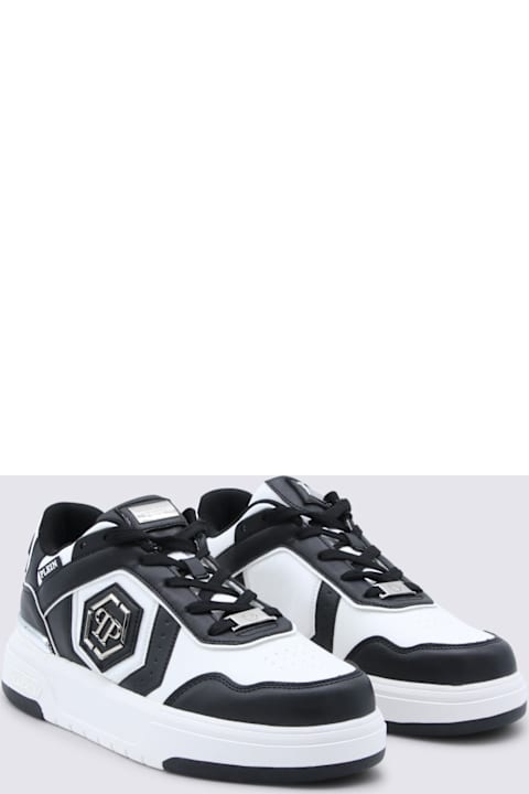 Philipp Plein for Women Philipp Plein White And Black Leather Sneakers