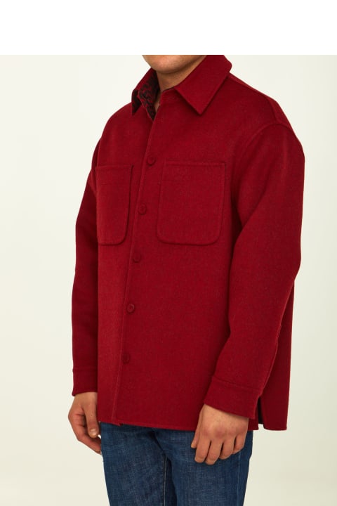 Coats & Jackets for Men Fendi Red Wool Reversible Jacket